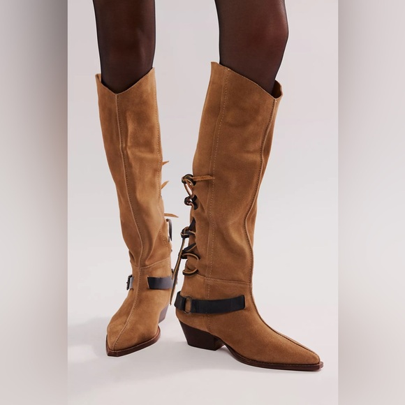 Free People Back-Lace Sway Low Slouchy Boots